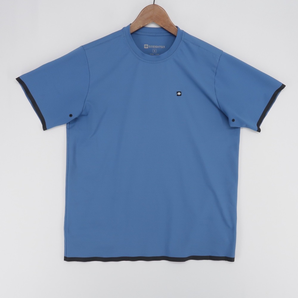 686 Everywhere T Shirt Mens S Blue Tech Wicking Performance Short Sleeve